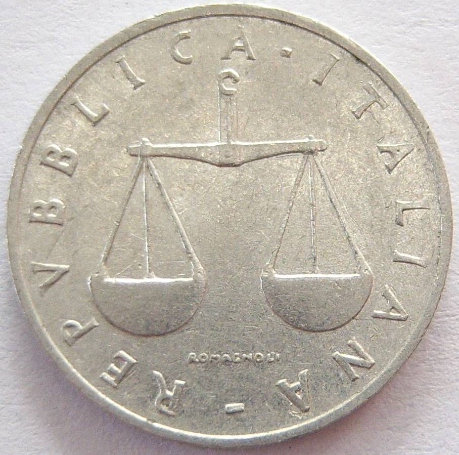  Italien 1 Lira 1954 Alu   