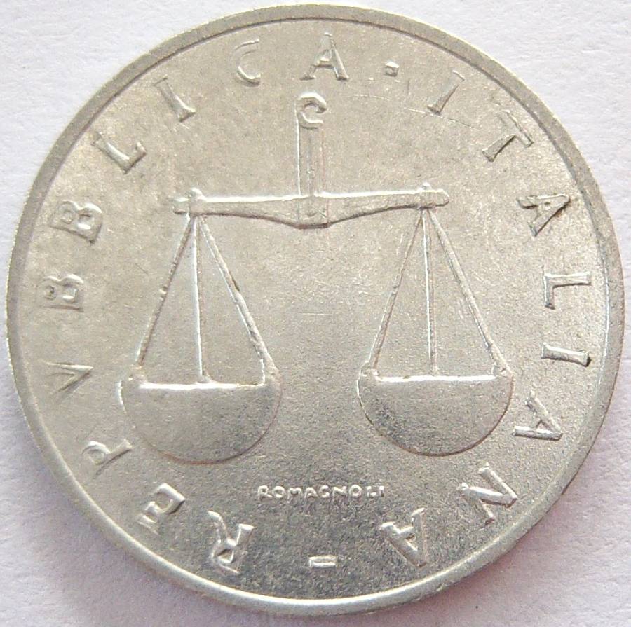  Italien 1 Lira 1954 Alu   