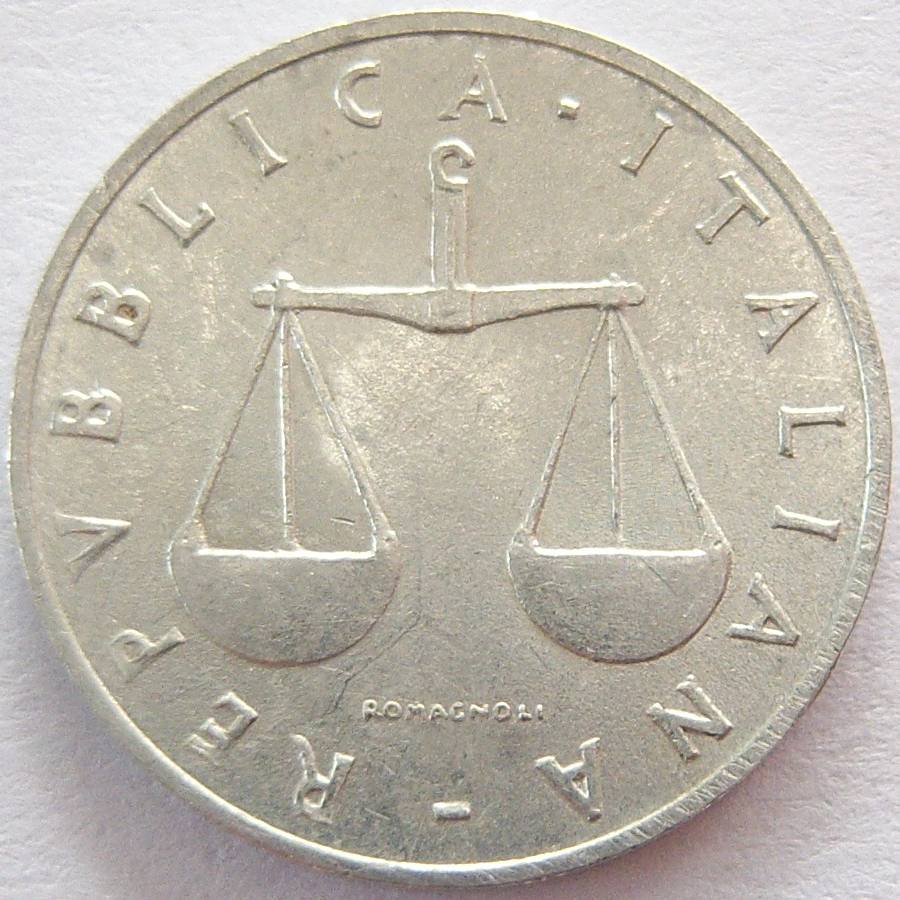  Italien 1 Lira 1954 Alu   