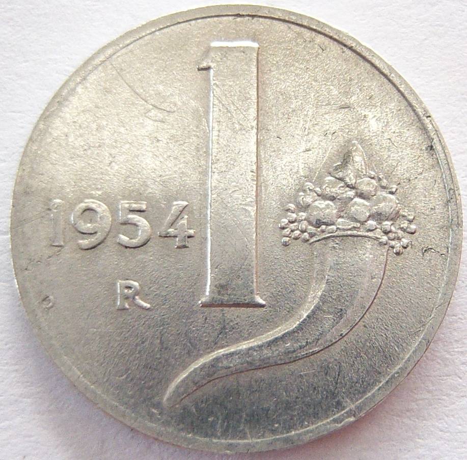  Italien 1 Lira 1954 Alu   