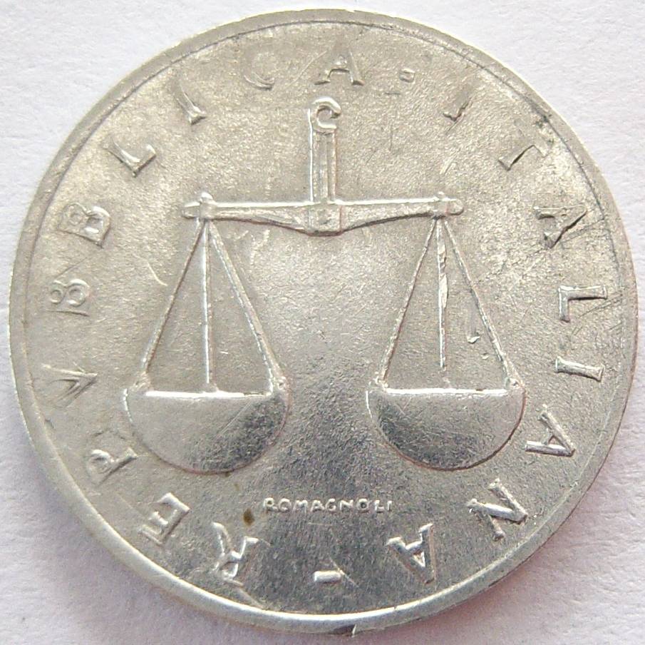  Italien 1 Lira 1954 Alu   