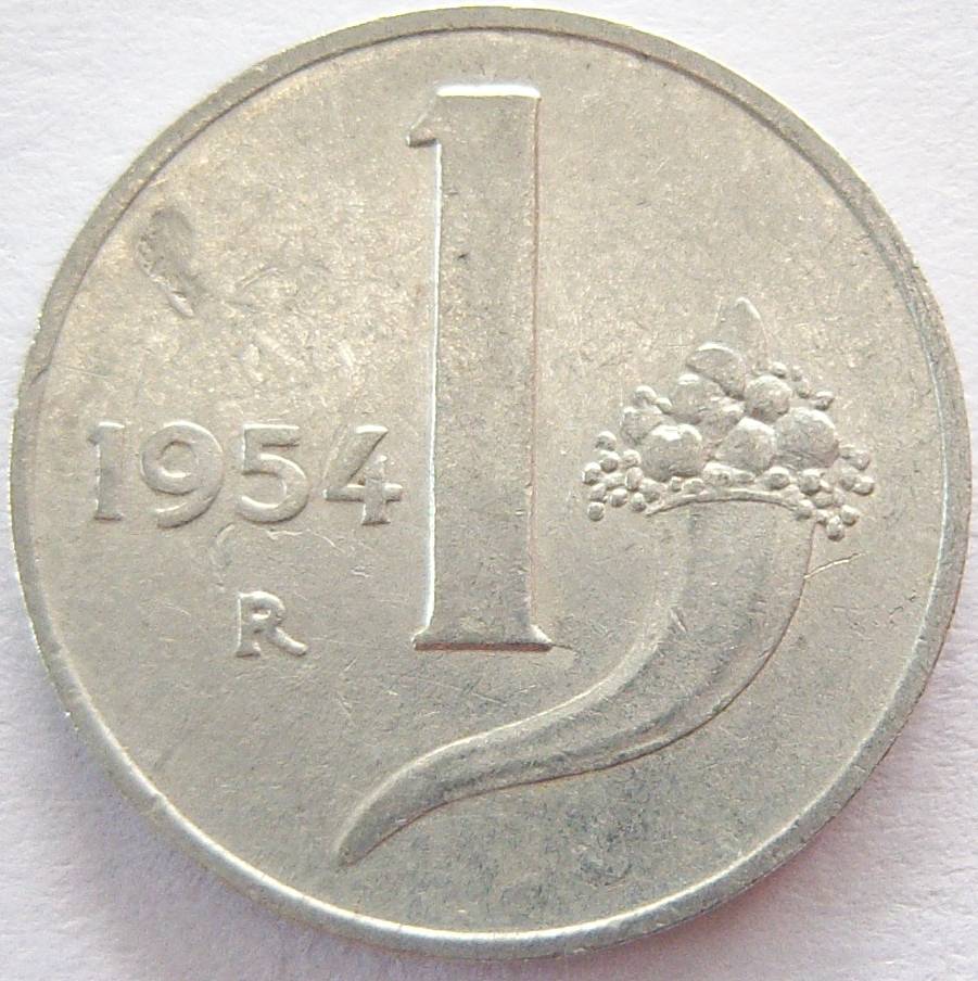  Italien 1 Lira 1954 Alu   