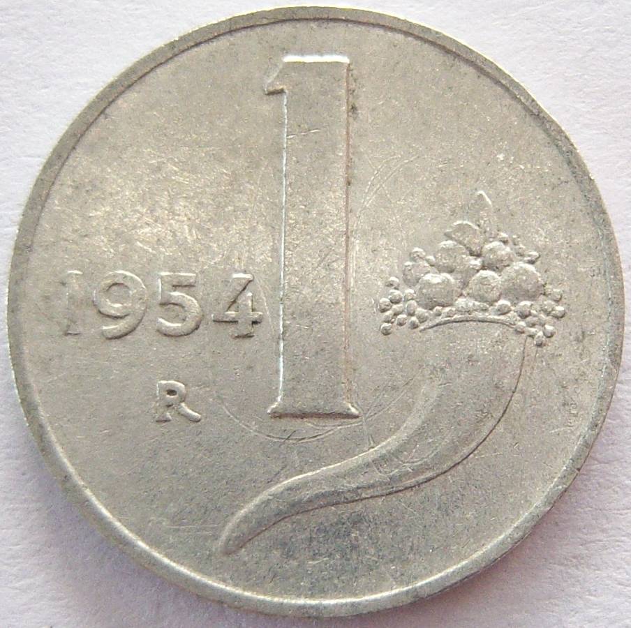  Italien 1 Lira 1954 Alu   