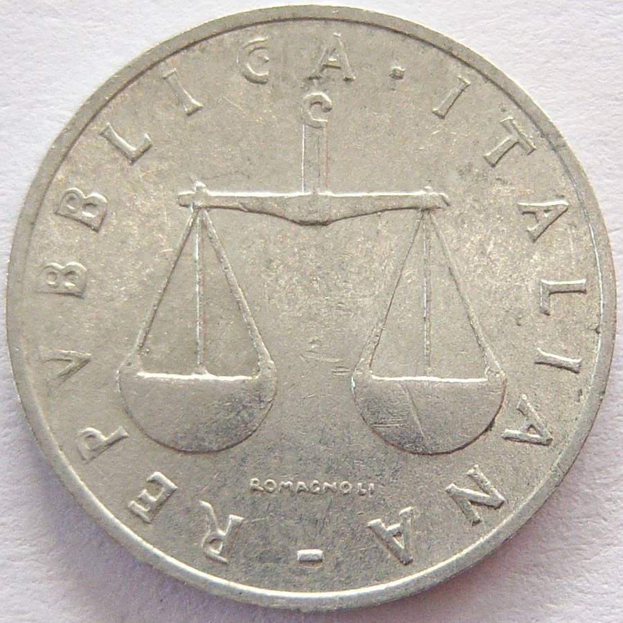  Italien 1 Lira 1954 Alu   