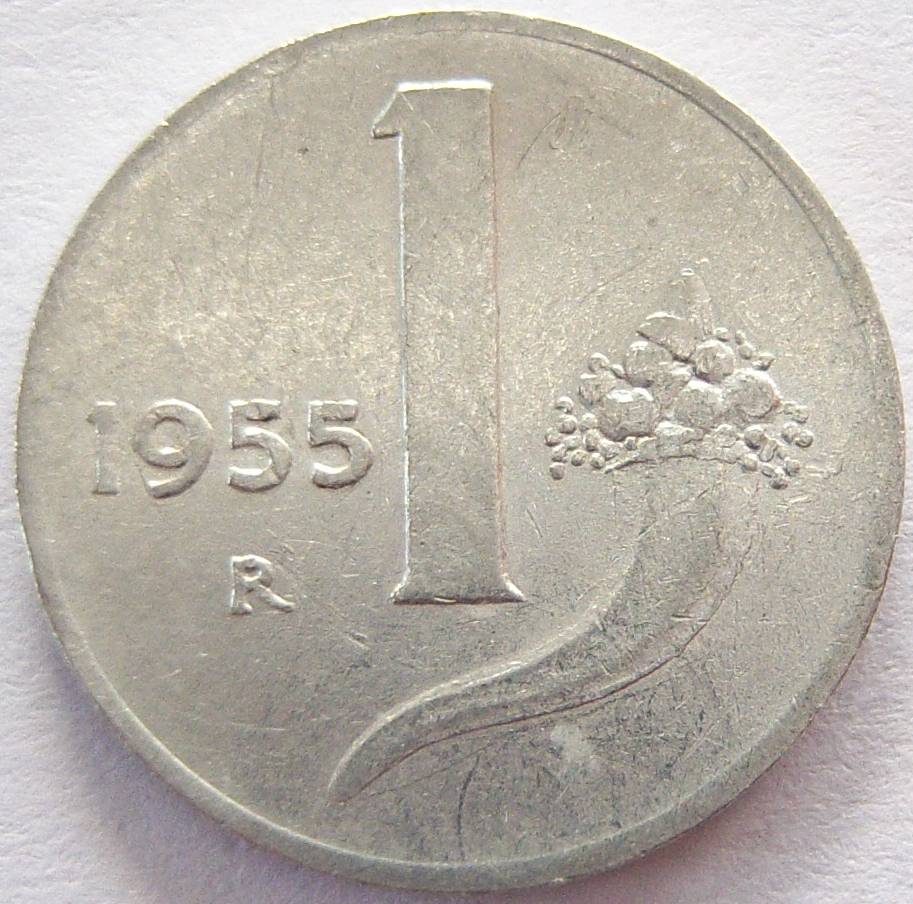  Italien 1 Lira 1955 Alu   