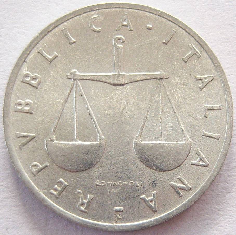  Italien 1 Lira 1955 Alu   