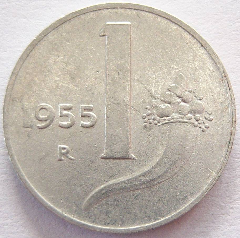  Italien 1 Lira 1955 Alu   