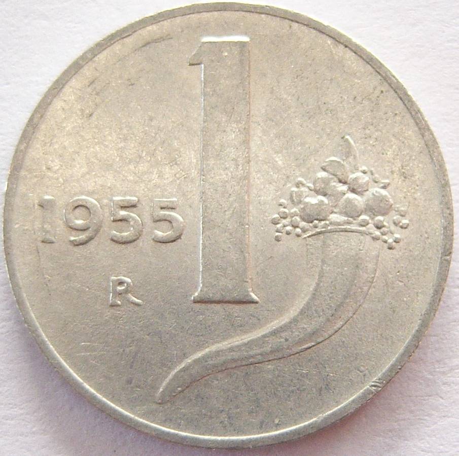  Italien 1 Lira 1955 Alu   