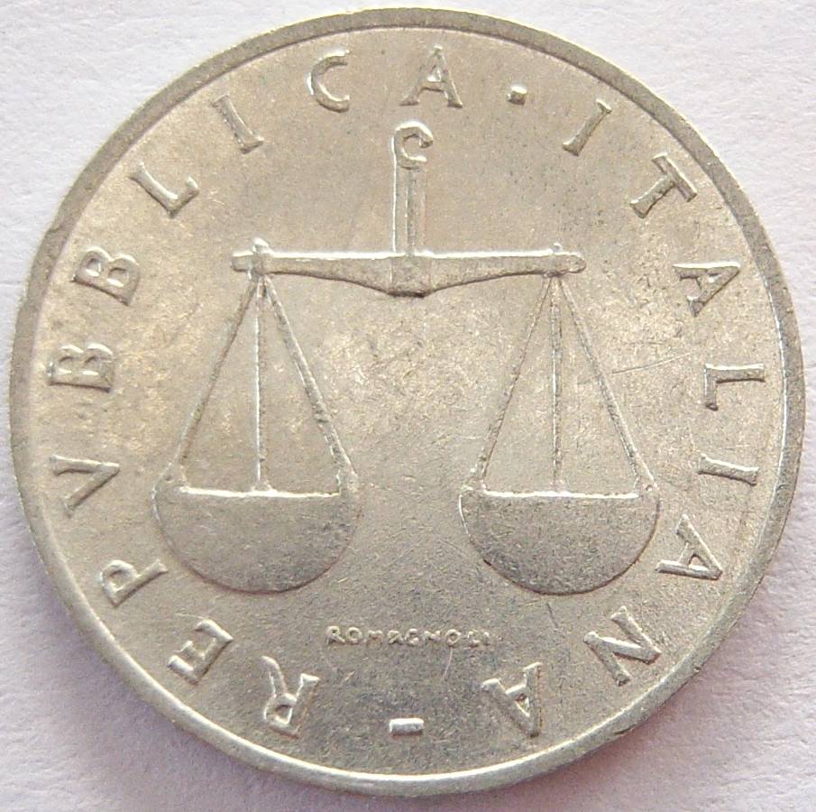  Italien 1 Lira 1955 Alu   