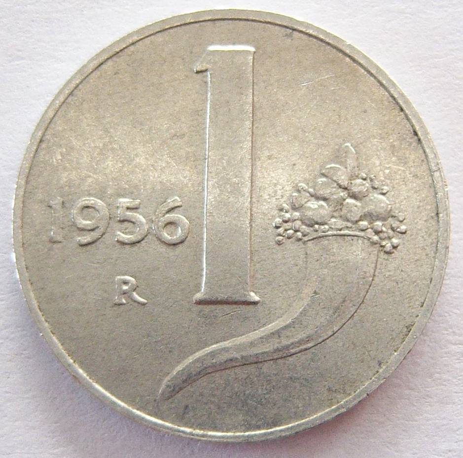  Italien 1 Lira 1956 Alu   