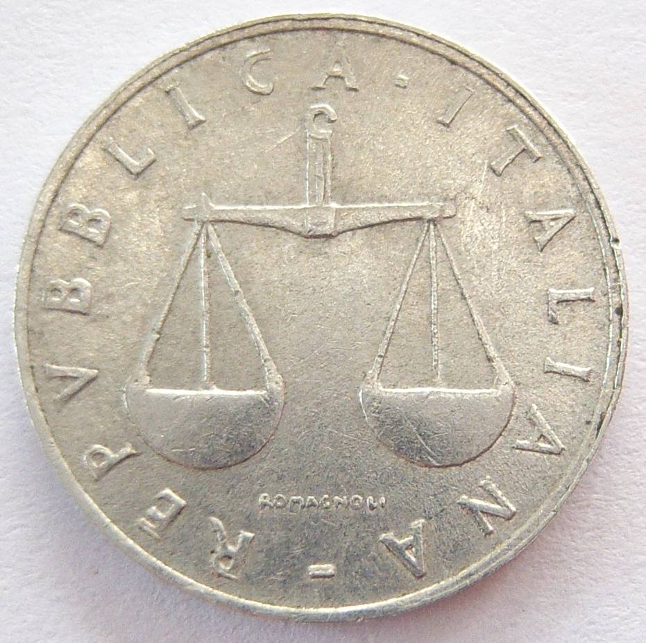  Italien 1 Lira 1956 Alu   