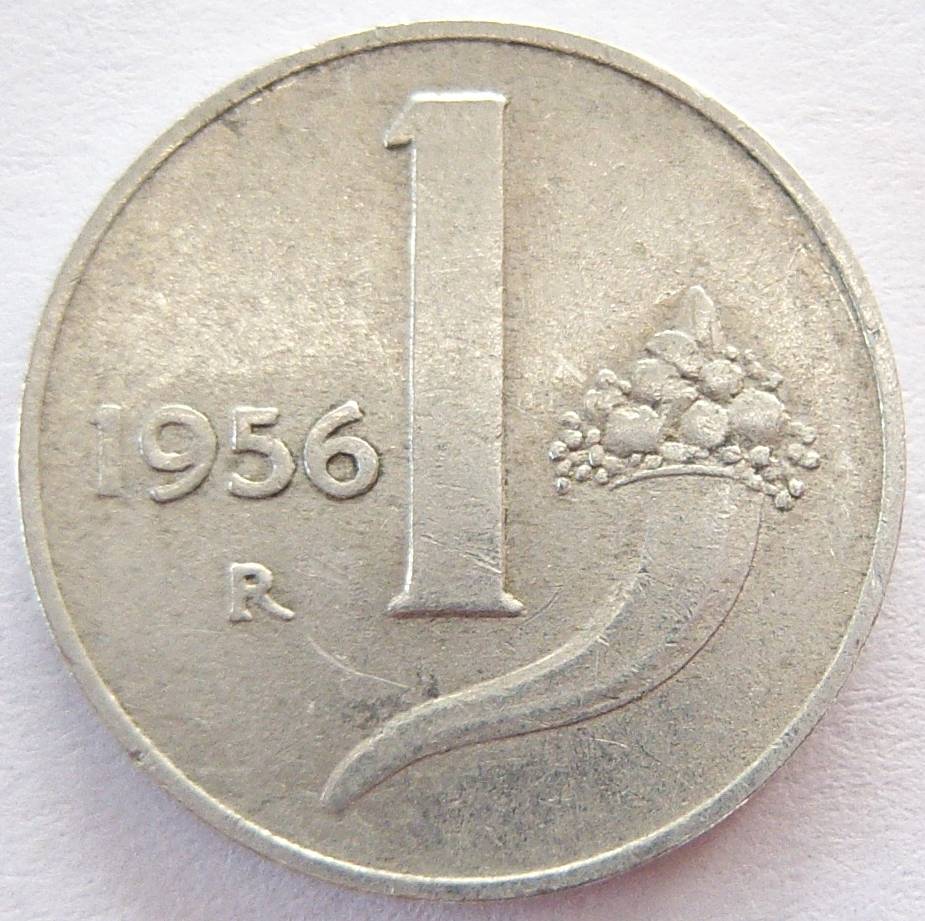  Italien 1 Lira 1956 Alu   