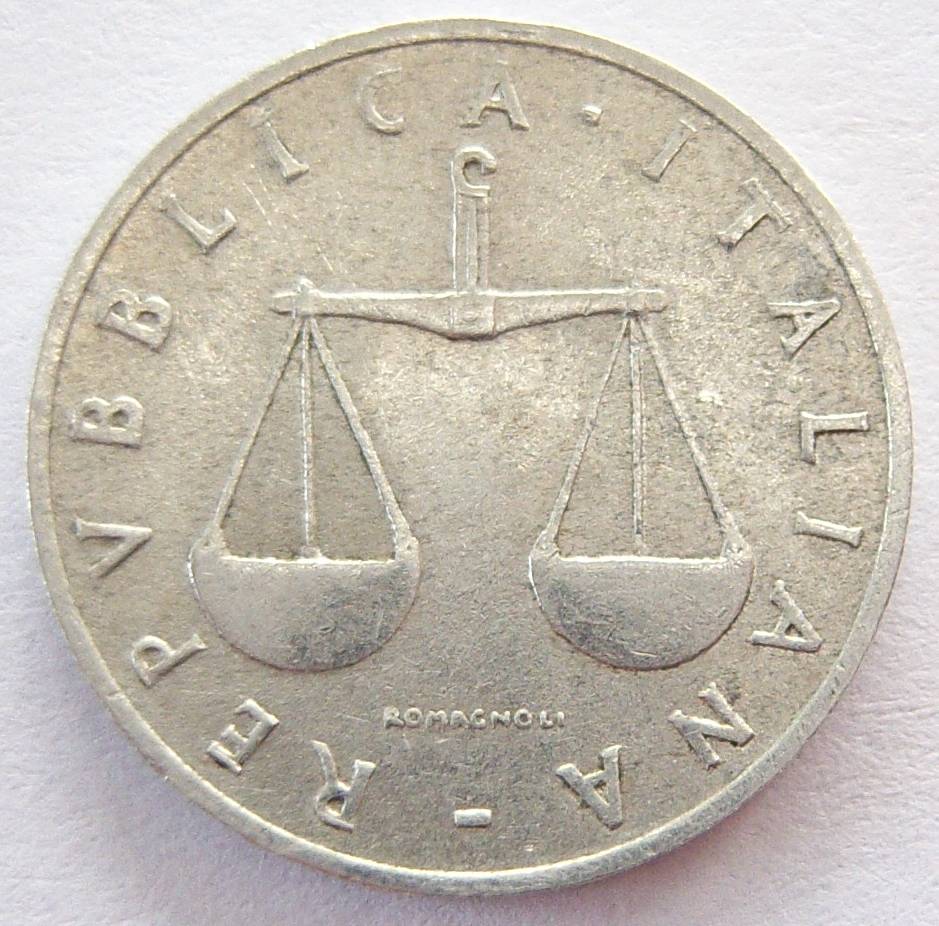  Italien 1 Lira 1956 Alu   