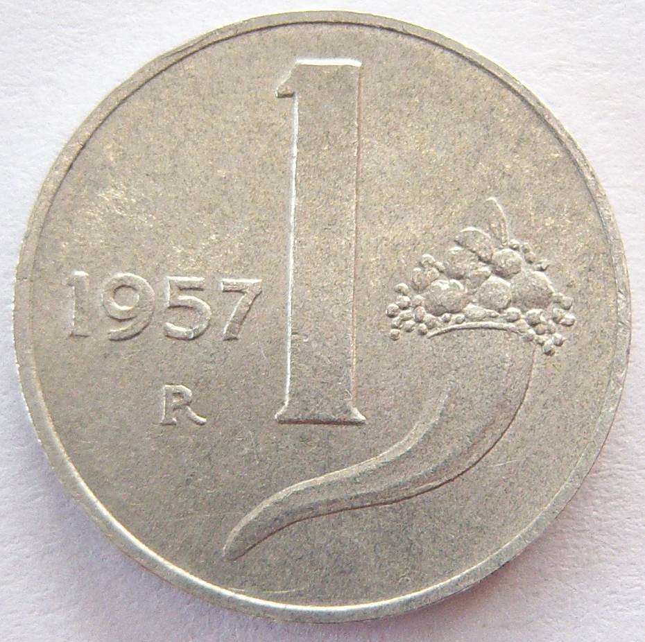  Italien 1 Lira 1957 Alu   