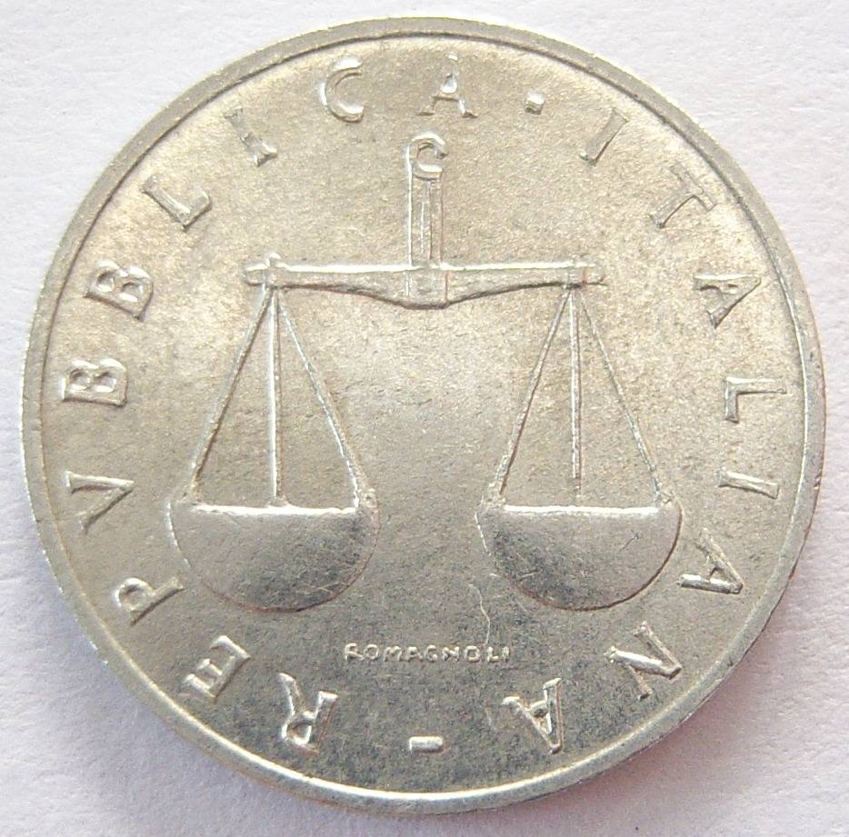  Italien 1 Lira 1958 Alu   