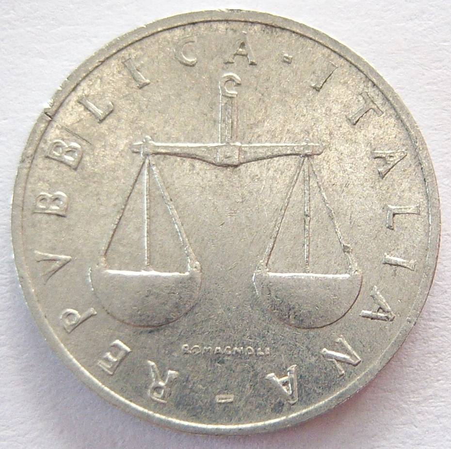  Italien 1 Lira 1958 Alu   