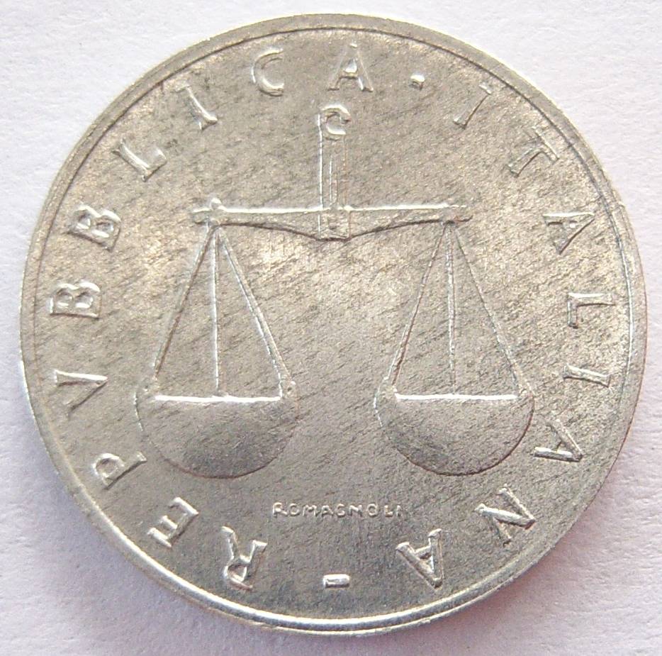  Italien 1 Lira 1958 Alu   