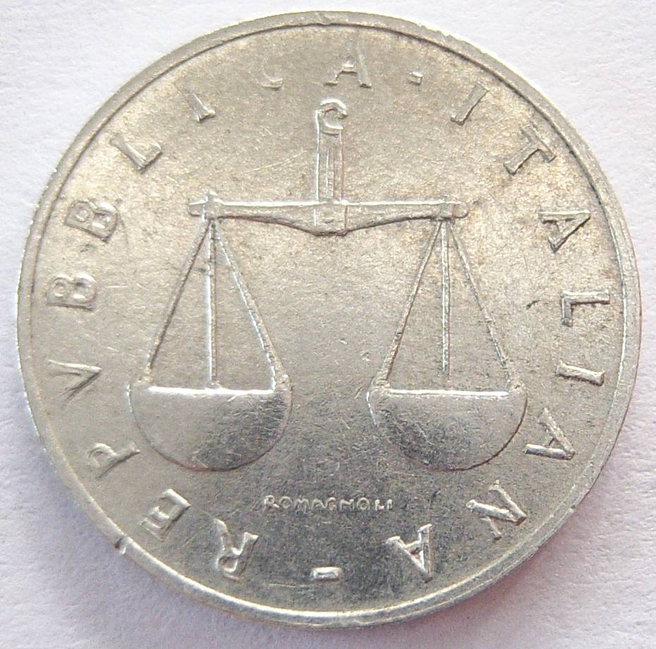  Italien 1 Lira 1958 Alu   