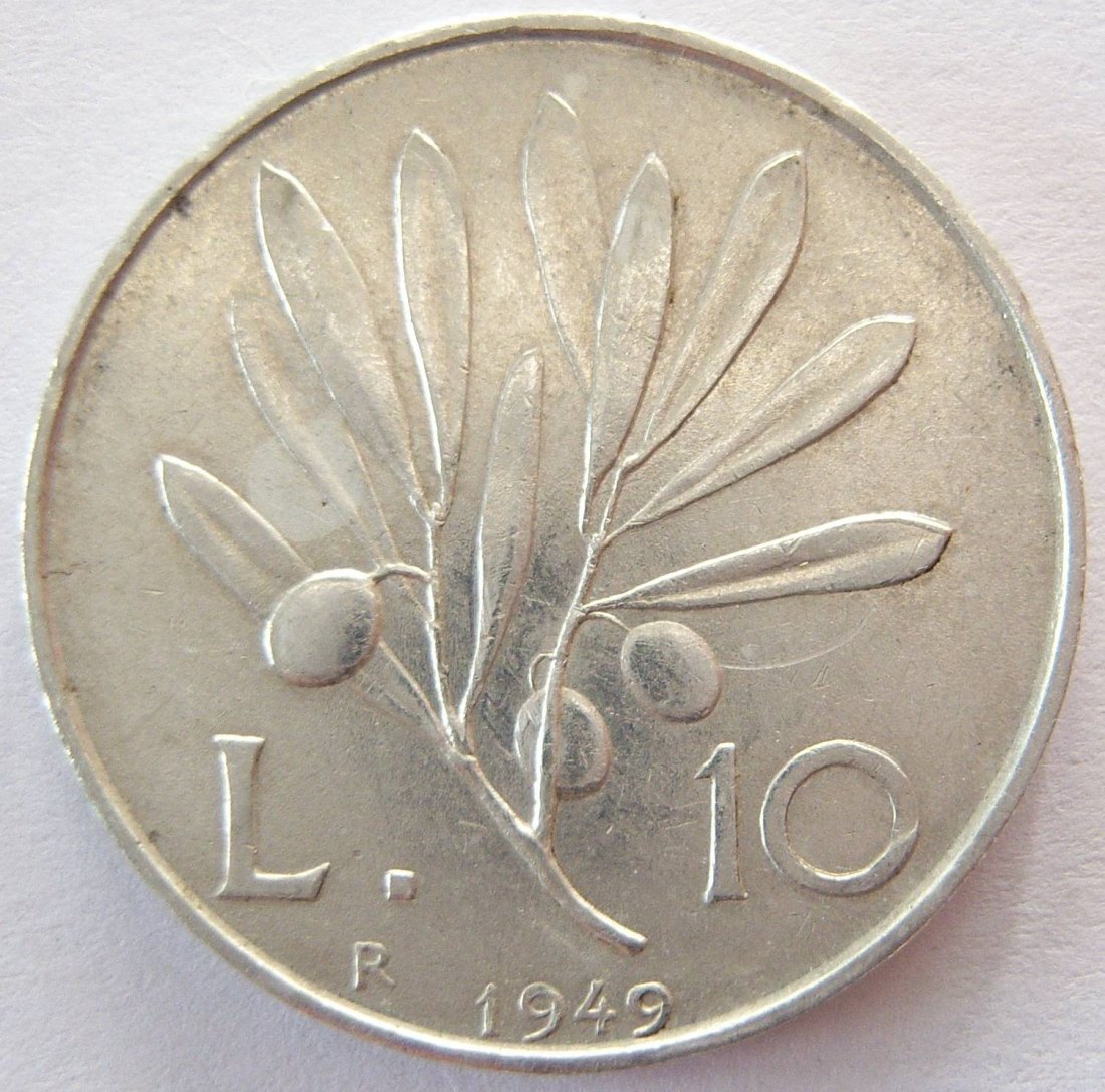  Italien 10 Lire 1949 Alu   