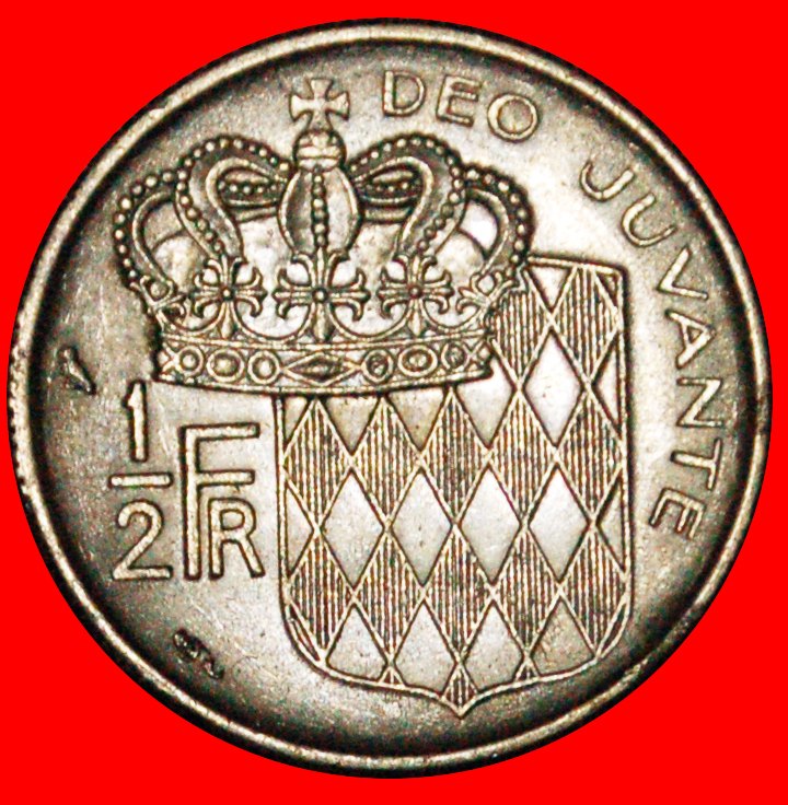  · FRANCE: MONACO ★ 1/2 FRANC 1968 MINT LUSTER! LOW START ★ NO RESERVE!   