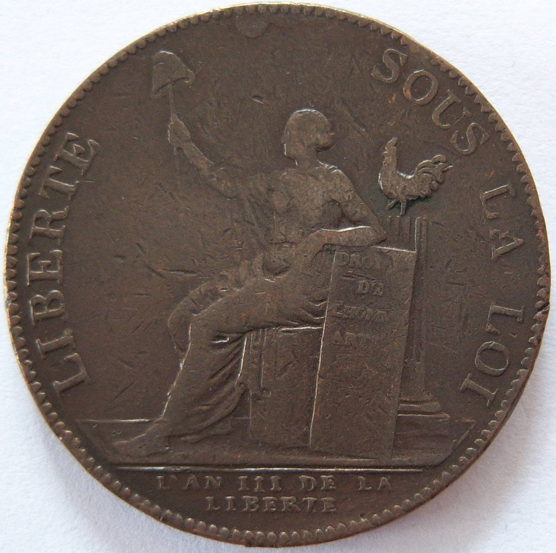  Frankreich 2 Sols 1791 Monneron Medaille de Confiance de deux Sols   