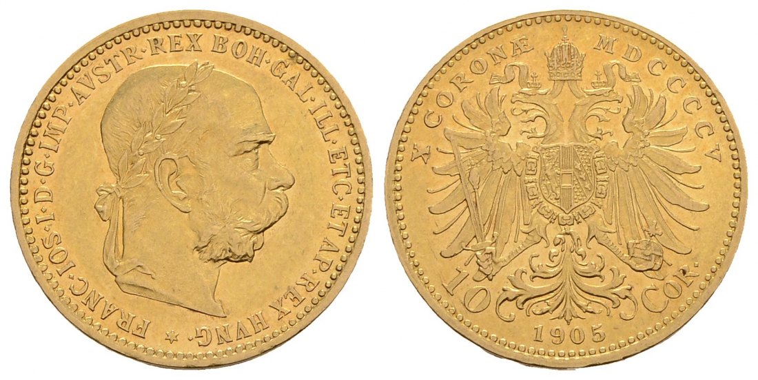 PEUS 3347 Österreich 3,05 g Feingold. Franz Joseph I. (1848 - 1916) 10 Kronen GOLD 1905 Kl. Kratzer, Vorzüglich