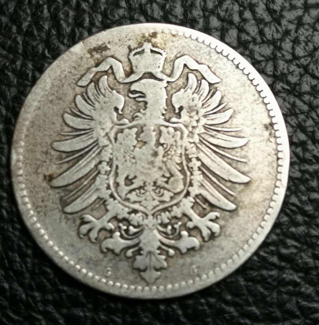  1 Mark 1875 G kleiner Adler Jaeger 9 XXL Bild kleinere Prägezahl   