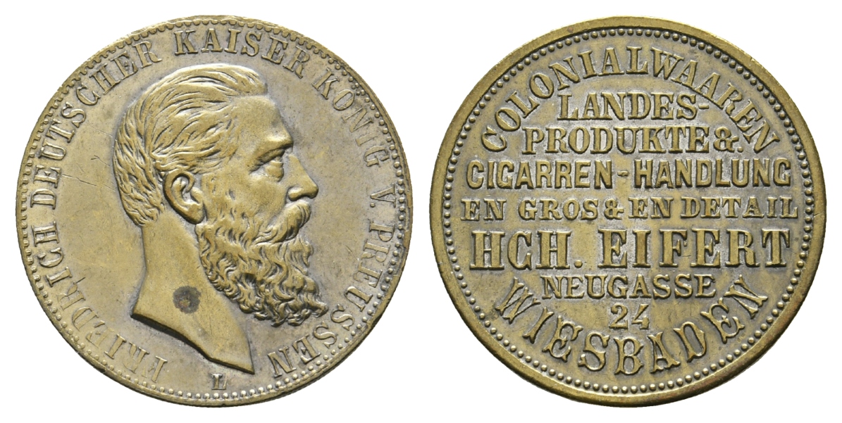  Wiesbaden, Medaille o.J.; Bronze versilbert; 10,92 g, Ø 29 mm   