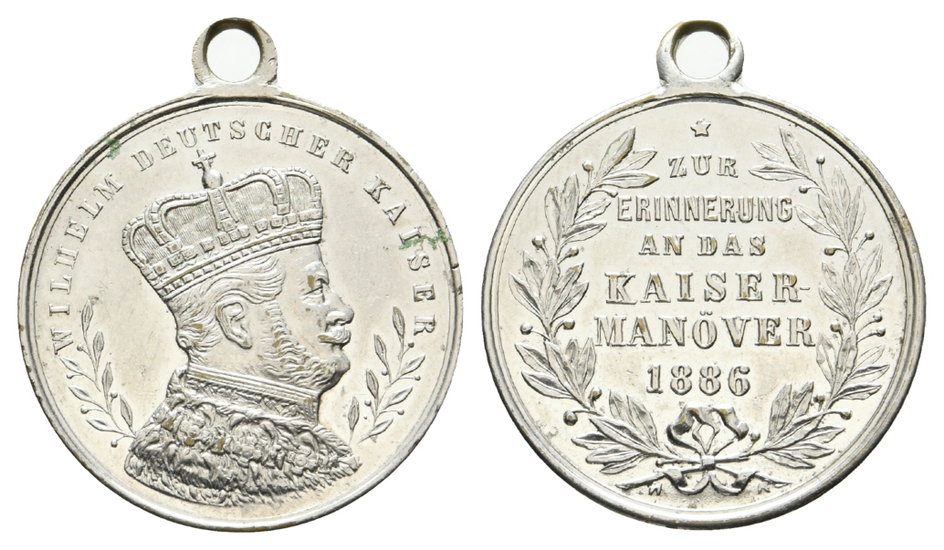  Preussen, Medaille 1886; Bronze versilbert, tragbar; 9,61 g, Ø 28 mm   