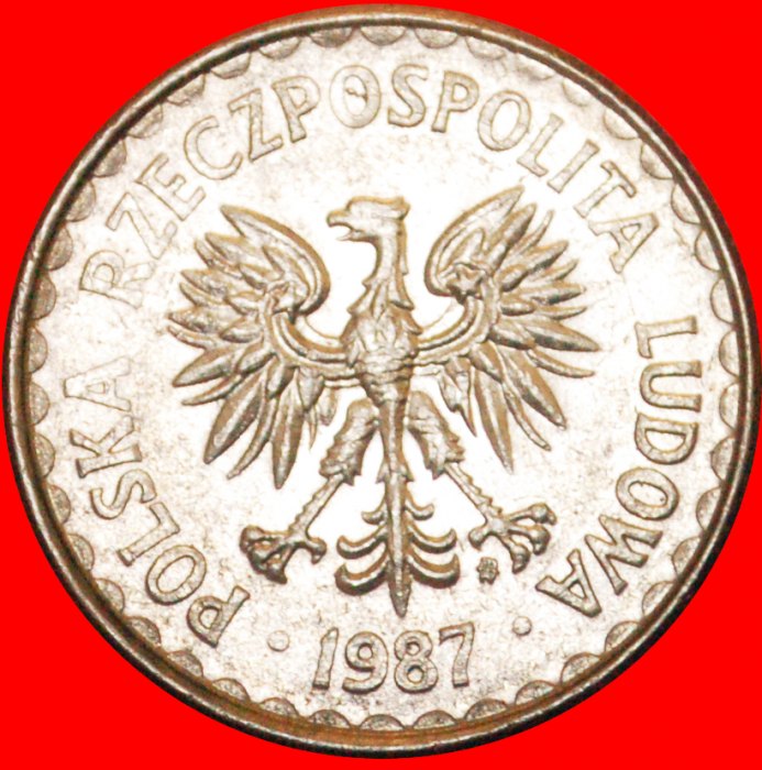 · LARGE EAGLE ~ SMALL DATE (1986-1988): POLAND ★ 1 ZLOTY 1987 MINT LUSTER! LOW START ★ NO RESERVE!