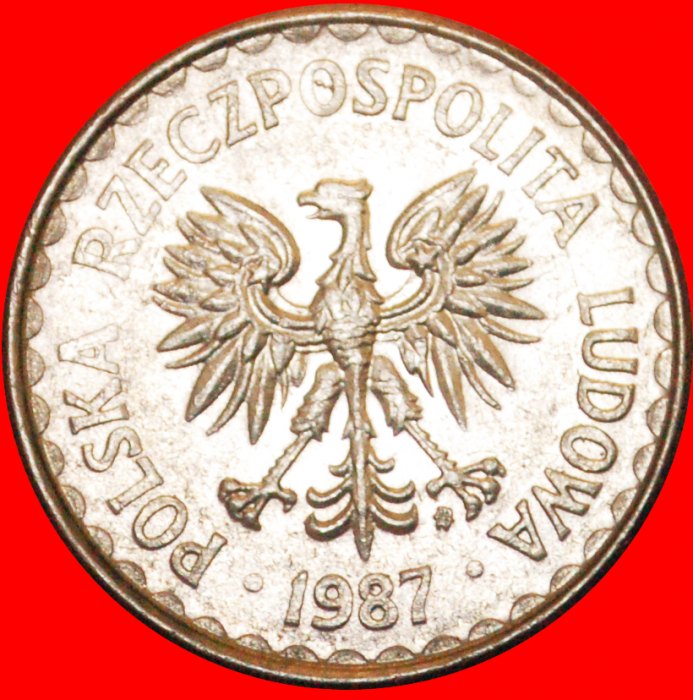  · LARGE EAGLE ~ SMALL DATE (1986-1988):  POLAND ★ 1 ZLOTY 1987 MINT LUSTER! LOW START ★ NO RESERVE!   