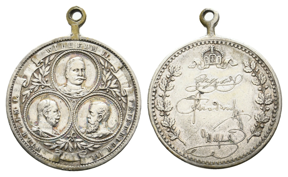  Preussen, Medaille o.J.; Bronze versilbert, tragbar; 6,91 g, Ø 26 mm   