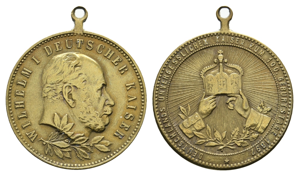  Preussen, Medaille 1896; Bronze, tragbar; 7,49 g, Ø 28 mm   