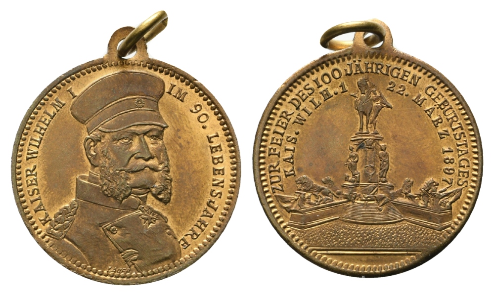  Preussen, Medaille 1897; Bronze, tragbar; 5,19 g, Ø 24 mm   
