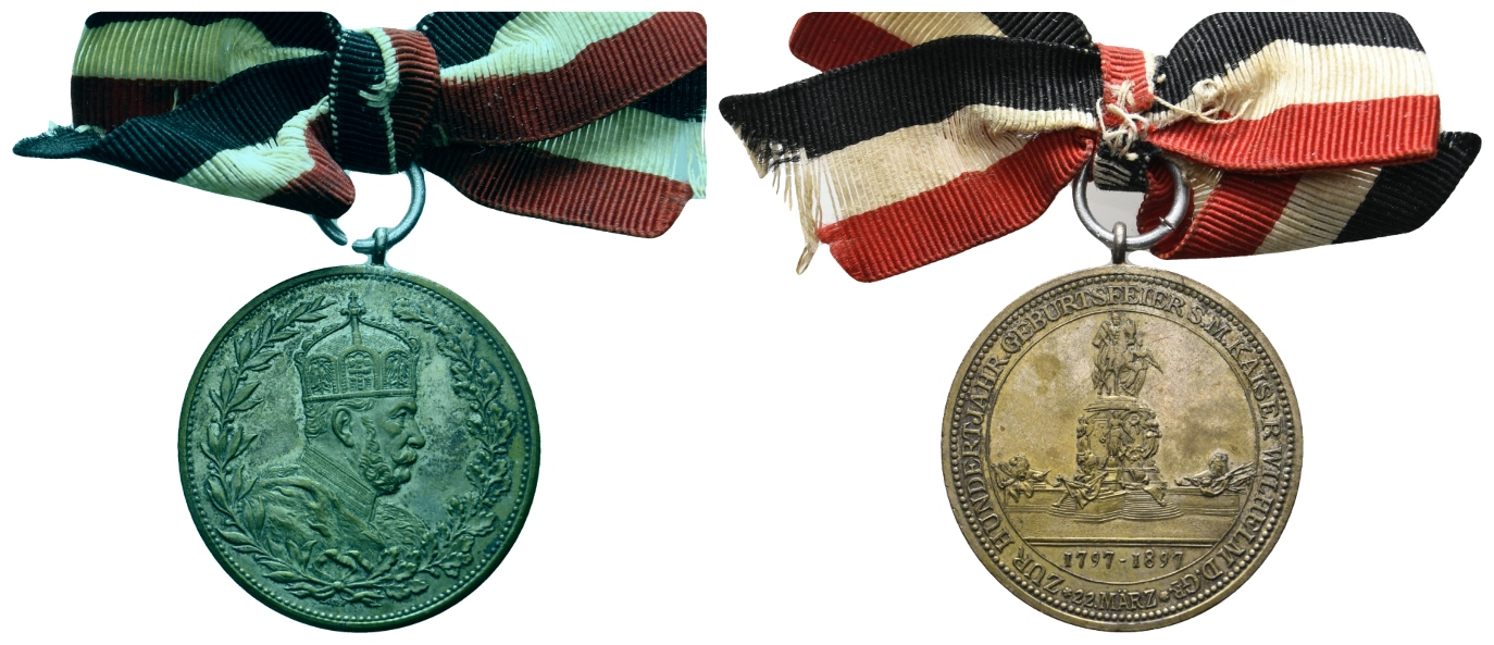  Preussen, Medaille 1897; Bronze versilbert, tragbar; 17,28 g, Ø 33 mm   
