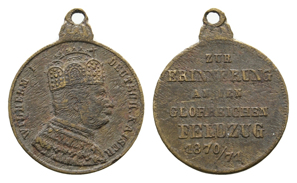  Preussen, Medaille 1871 Bronze, tragbar; 2,97 g, Ø 19 mm   