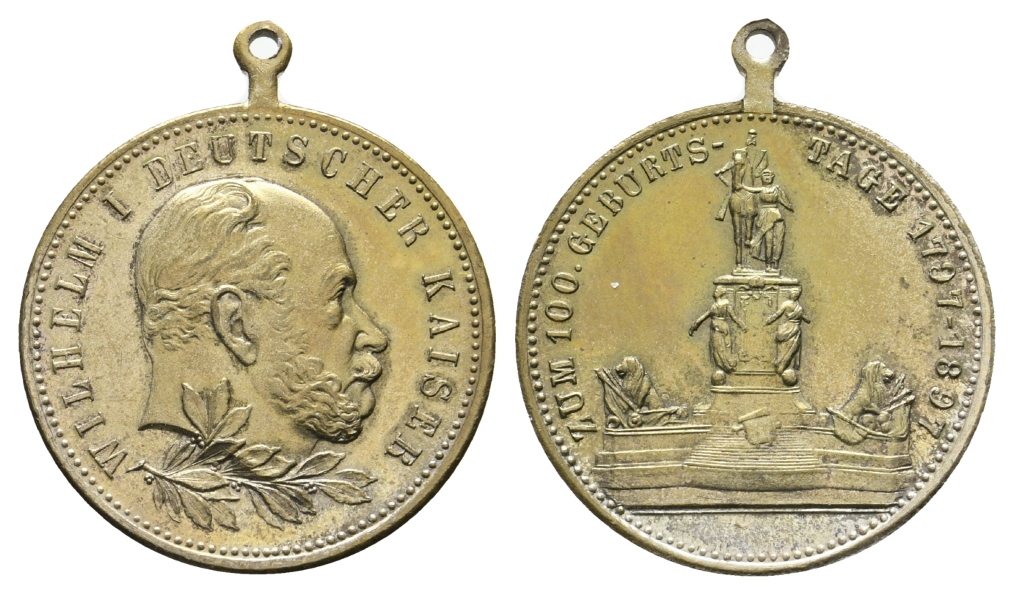  Preussen, Medaille 1897; Bronze, tragbar; 7,93 g, Ø 28 mm   