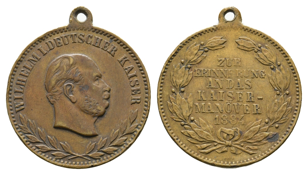  Preussen, Medaille 1884; Bronze, tragbar; 7,53 g, Ø 27 mm   