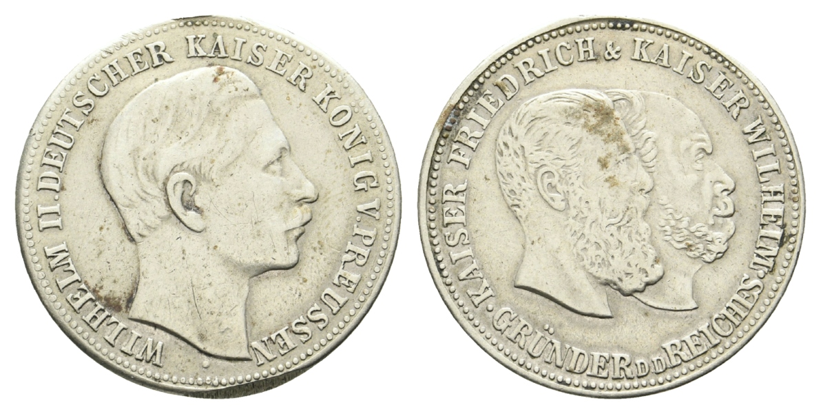  Preussen, Medaille o.J.; Silberlegierung, entfernte Öse; 9,43 g, Ø 29 mm   