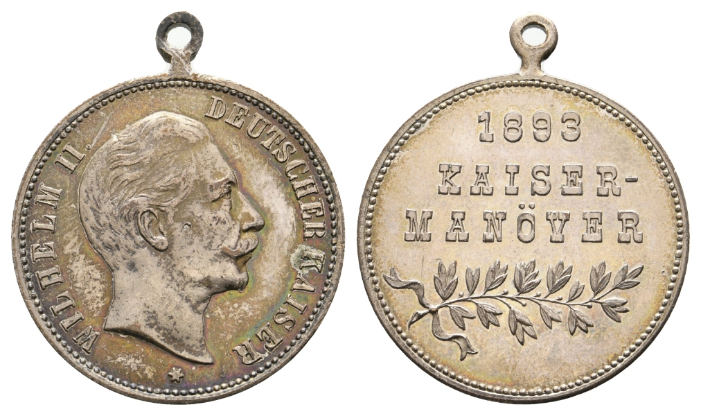  Preussen, Medaille 1893; Silberlegierung; 14,12 g, Ø 33 mm   