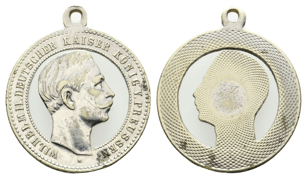  Preussen, Medaille o.J.; Messing versilbert, tragbar; 7,61 g, Ø 30 mm   
