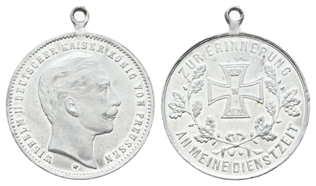  Preussen, Medaille 1870; Aluminium, tragbar; 2,53 g, Ø 29 mm   