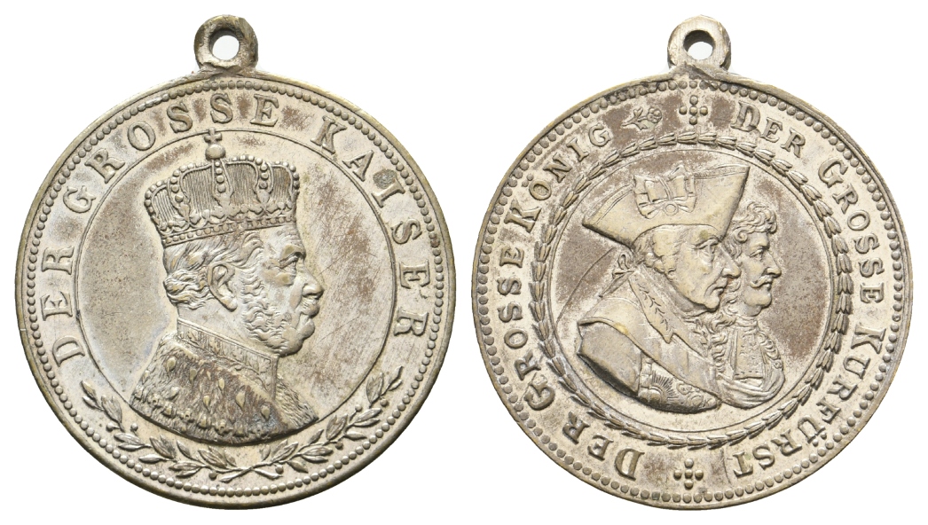  Preußen, Medaille o.J.; Bronze versilbert, tragbar; 17,67 g, Ø 33,4 mm   