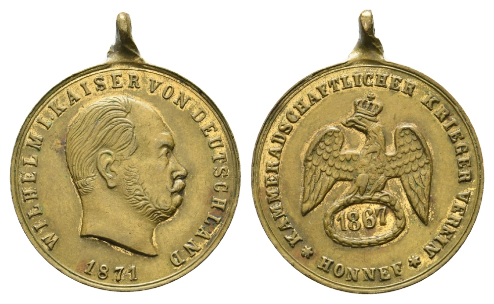  Preußen-Honnef; Medaille 1871; Bronze, tragbar; 7,87 g, Ø 26,3 mm   