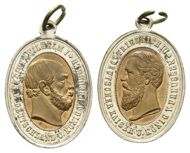  Preussen,o.J; Bronze /versilbert, tragbar; 5,73 g, 27,4 x 21,1 mm   