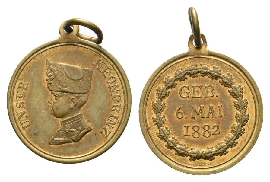  Preussen, Medaille 1882; Bronze, tragbar; 3,69 g, Ø 20,5 mm   