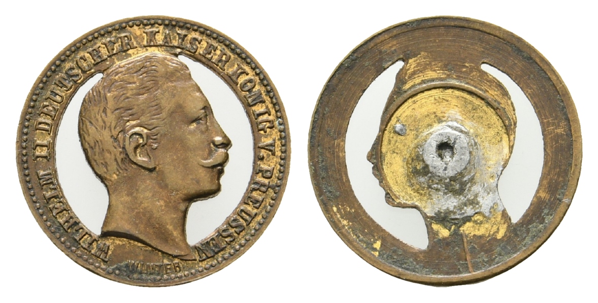  Preussen, Medaille o.J.; Bronze, Lötstelle auf Rückseite; 1,83 g, Ø 19,6 mm   