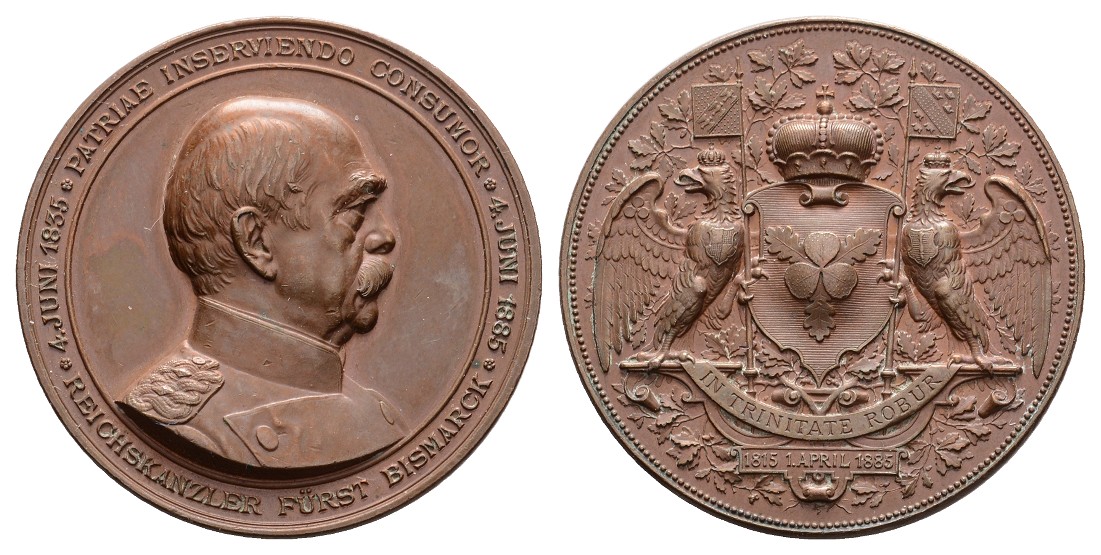  Linnartz Bismarck, Bronzemedaille 1885, Bennert 34, 38 mm, vz-st   