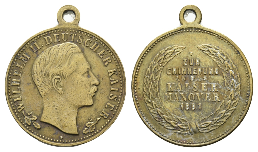  Preußen, Bronzemedaille 1891; tragbar; 9,74 g, Ø 28,7 mm   