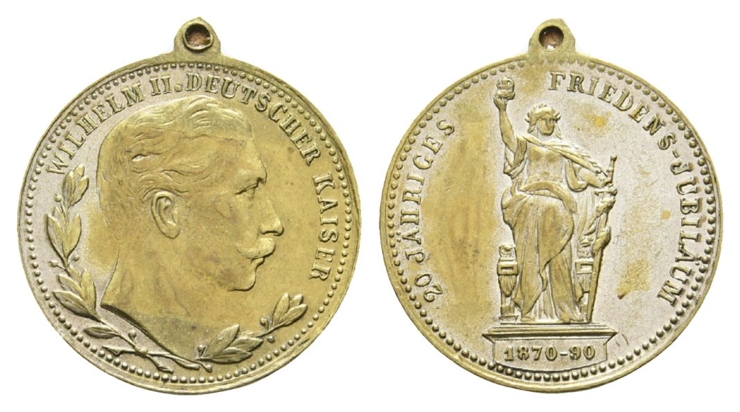  Preußen, Bronzemedaille o.J.; tragbar, versilbert; 3,30 g, Ø 22,6 mm   